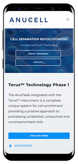AnuCell is introducing a revolutionary new technology, Torus™, which provides a complete system for cell enrichment, allowing for the processing of untouched and uncompromised cells.