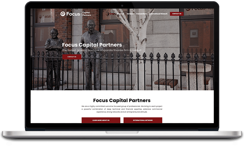 In the image, Focus Capital Partners as a corporate finance firm in Ireland with a powerful combination of technical and financial expertise, commercial experience, and networks.