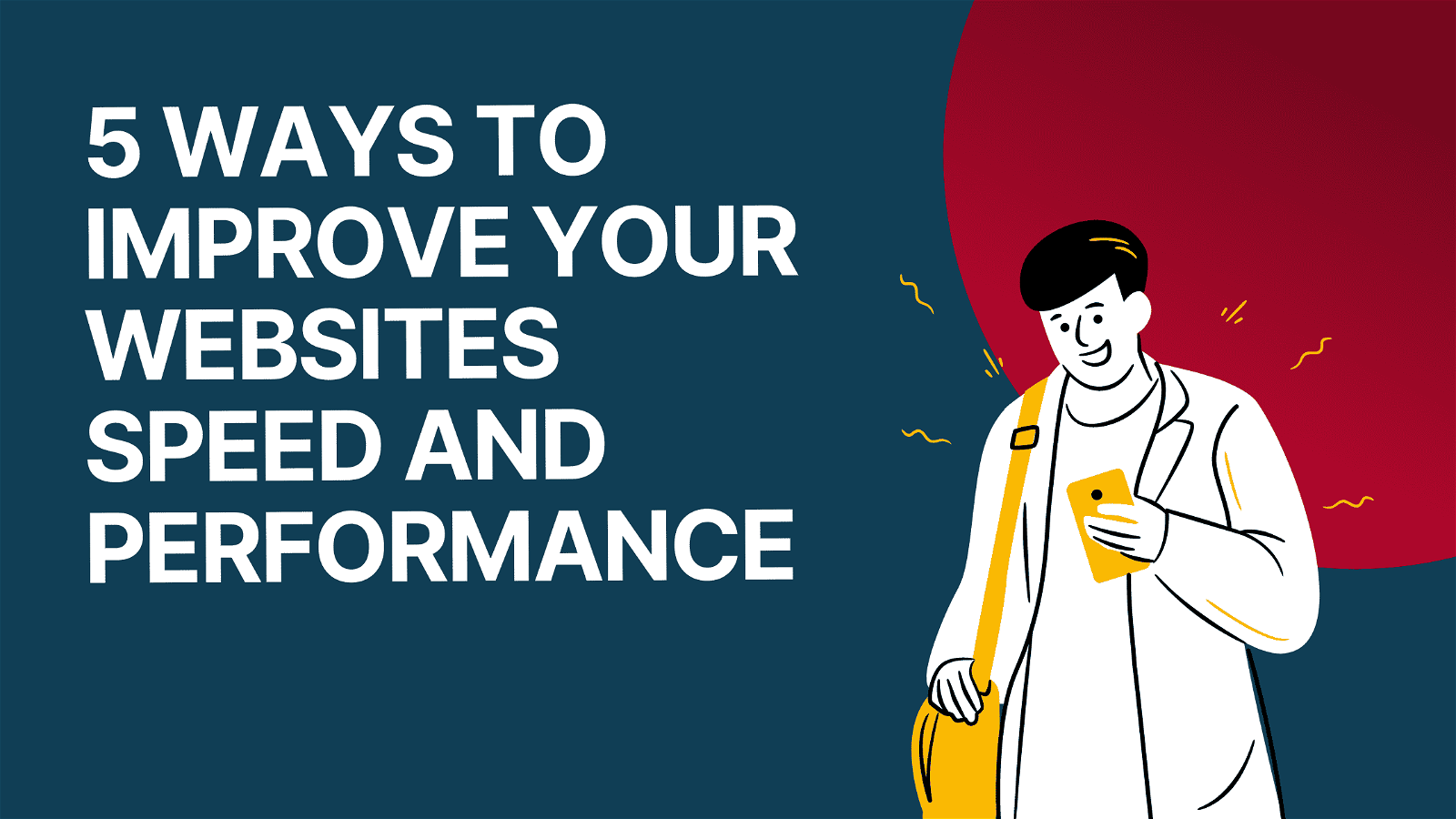 This image is providing five tips on how to improve the speed and performance of a website.