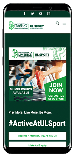 The University of Limerick is offering memberships for their UL Sport program, encouraging people to become active and join the program.