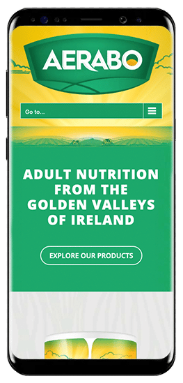 The image shows a product from the Golden Valleys of Ireland being advertised, encouraging people to explore their products.