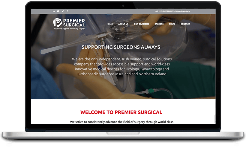 Premier Surgical is an Irish-owned company that provides accessible support and innovative medical devices for Urology, Gynaecology, and Orthopaedic surgeons in Ireland and Northern Ireland.