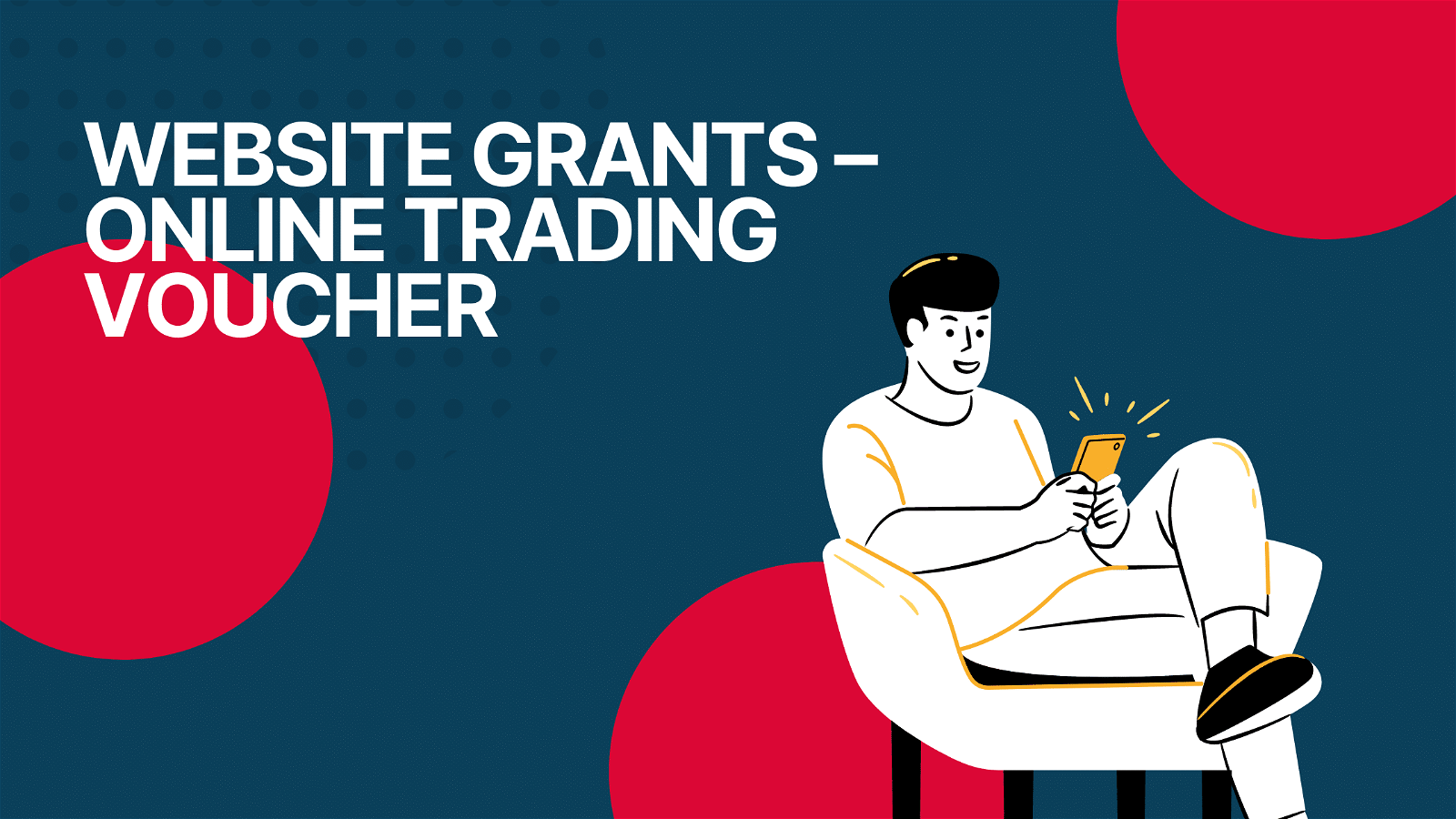 This image is showing a website offering online trading vouchers as a grant.