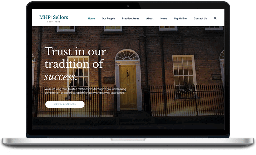 The image is showcasing the services offered by MHP Solicitors and emphasizing their tradition of success and commitment to building long-term relationships with clients.